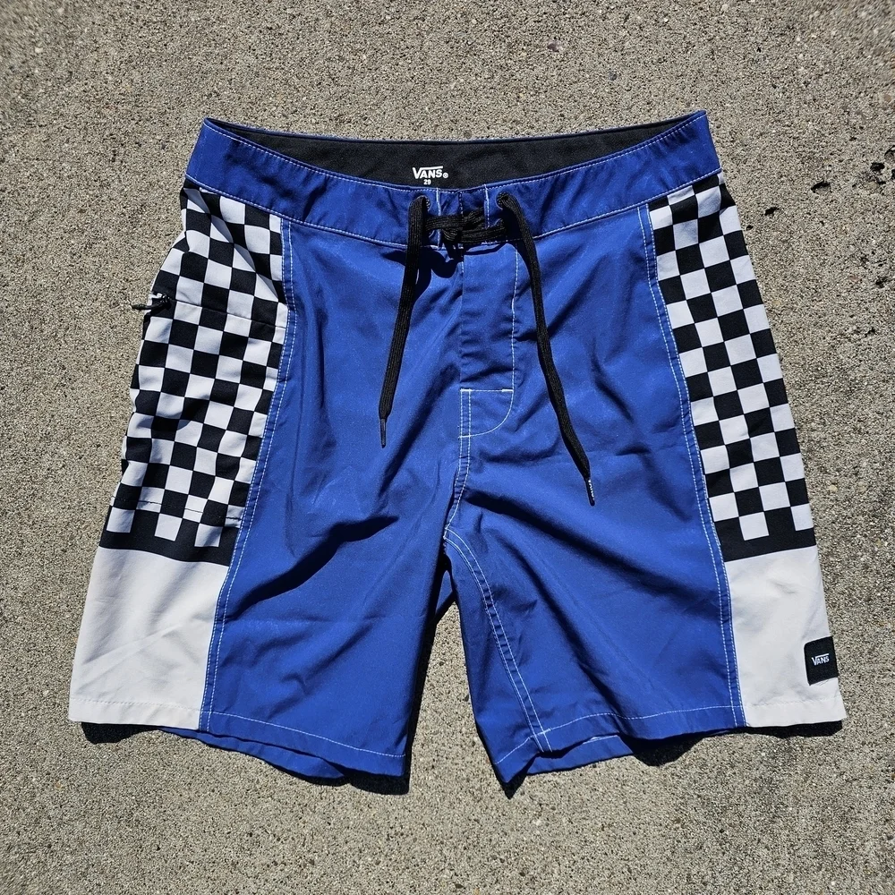 Vans Blue and Black Checkered Men's 18